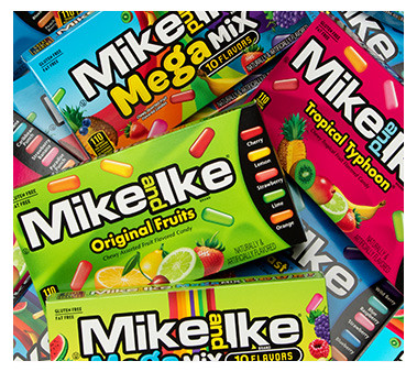 Boxes of Mike and Ike candy